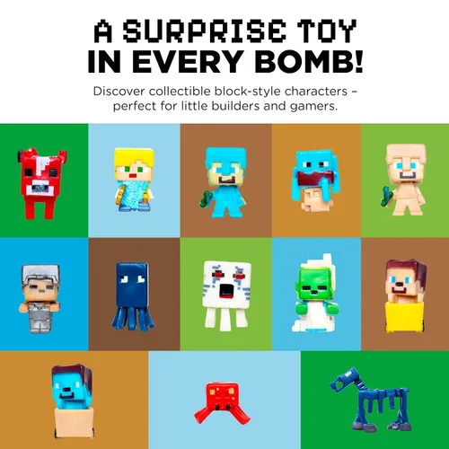 Vista 2 de TNT Creeper - Bomba de baño para niños con figura sorpresa de constructor de bloques en el interior (paquete de 1) - Bomba de mina de burbujas