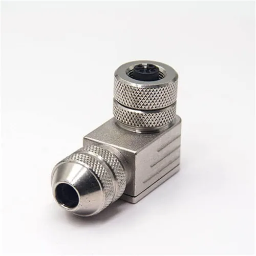 Vista 5 de Elecbee 5 unids M12 campo cable conector ángulo recto un código impermeable 5 Pin hembra metal enchufe Shiled