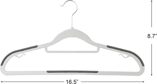 Vista 2 de Finnhomy Bar Design - Paquete de 50 perchas de plástico resistentes, perchas para ropa con almohadillas antideslizantes, ideal para camisas