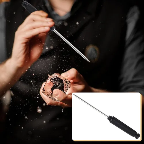 Vista 4 de Palillo de hielo con cubierta de seguridad, mango de aleación de aluminio, cuchillo de acero inoxidable con herramienta de púa para romper hielo