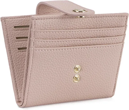 Vista 9 de BOSTANTEN - Billetera delgada para mujer, pequeña, con bloqueo RFID, tarjetero de cuero plegable con cremallera y bolsillo para monedas, Pequeña