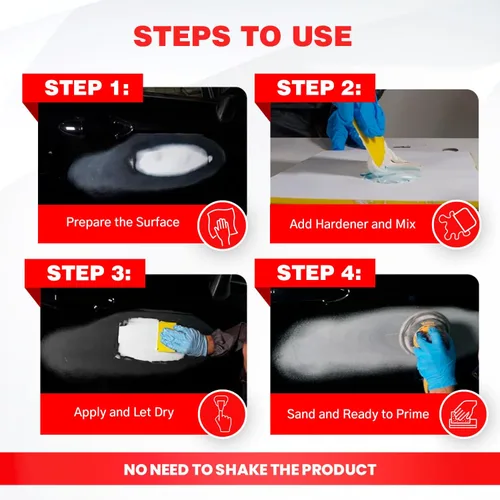 Vista 5 de Roberlo Maxilight Ultra Kit de relleno de cuerpo, reparación avanzada de arañazos, abolladuras y óxido, masilla ligera para automóvil, acero