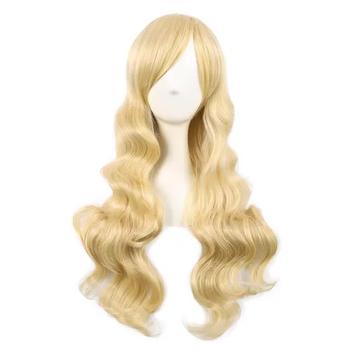 Vista 7 de MapofBeauty - Encantadora peluca larga y rizada para mujer, 28 pulgadas (70 cm), negro