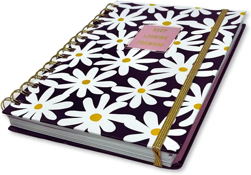 Vista 3 de VOTUM Cuaderno de notas pequeño de tapa dura: cuadernos de espiral forrados con bonito diseño de portada y frase, diario personal para escribir