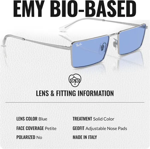 Vista 4 de Ray-Ban RB3741 EMY BIO-BASED - Gafas de sol rectangulares para hombres y mujeres con kit oficial de gafas RAYBAN