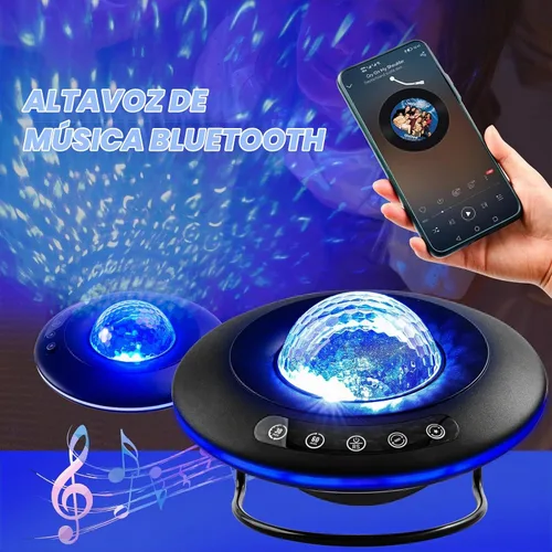 Vista 2 de LooEooDoo Proyector de estrellas, lámpara de proyección estrellada de la galaxia, altavoz Bluetooth con iluminación Aurora con temporizador
