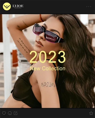 Vista 2 de LVIOE Gafas de sol polarizadas inspiradas en diamantes de imitación para mujer, rectángulo de moda UV400 sombra LS907