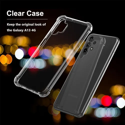Vista 6 de USTIYA Funda para Samsung Galaxy A13 4G Clear TPU Cuatro Esquinas Cubierta Protectora Transparente Suave Funda