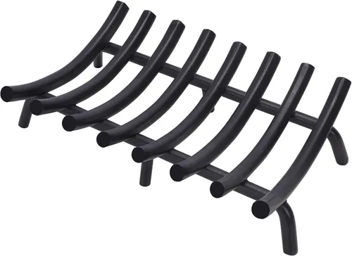 Vista 9 de Rejilla para chimenea de acero sólido redondo de 14 pulgadas, barra de 3/4" - Soporte resistente de hierro fundido forjado para interiores