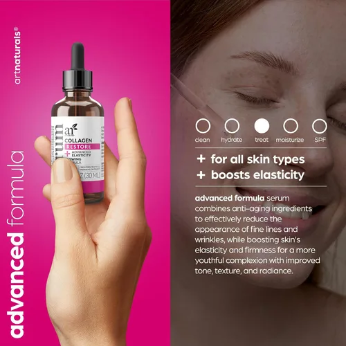Vista 2 de ArtNaturals - Suero de colágeno potenciador para la cara, antienvejecimiento, reduce las arrugas y aumenta el colágeno, cura y repara la piel