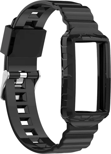 Vista 4 de AISPORTS Correa compatible con Fitbit Charge 6/5/4/3 con funda antigolpes, resistente a los impactos, con banda de repuesto de silicona para Fitbit