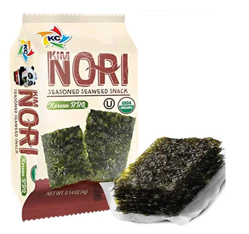 Vista 7 de KIMNORI Bocadillos de algas orgánicas prémium – Crujiente barbacoa coreana (KBBQ) Laver, Keto, vegano y superalimento bajo en calorías, 12 paquetes