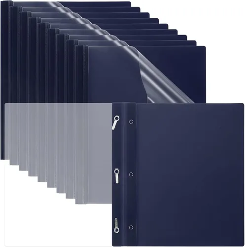 Vista 8 de PATIKIL Cubiertas de informes de plástico con punta, 10 carpetas de presentación frontal transparente de capacidad de 80 hojas con 3 sujetadores