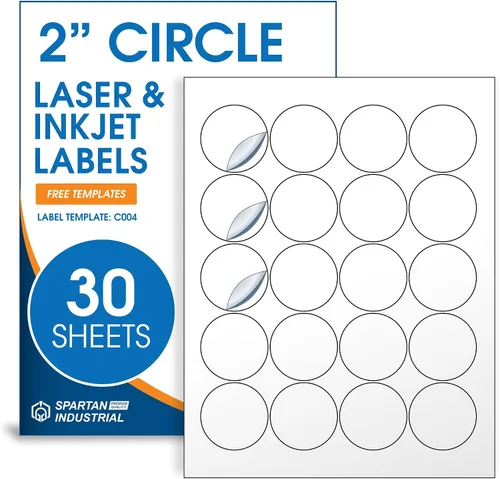 Vista 16 de Etiquetas circulares de 0.75" para láser y inyección de tinta, Spartan
