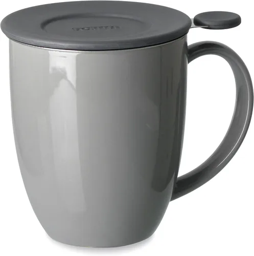 Vista 4 de FORLIFE Uni Brew-in-Mug con infusor de té y tapa, 16 onzas, color rojo