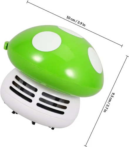 Vista 2 de Aspirador de escritorio de hongos Aspirador de escritorio Mini en forma de hongo Aspirador de polvo de mesa Aspirador de esquina portátil Pequeña