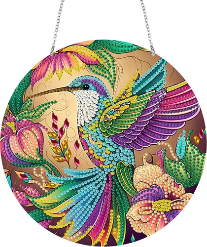 Vista 9 de LUSandy Kit de pintura de diamante de mariposa 5D para bricolaje, letrero de arte de pared, diseño de mariposa, diamante, atrapasoles, adorno