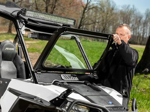 Vista 6 de SuperATV Polaris RZR 900 - Parabrisas de cristal abatible