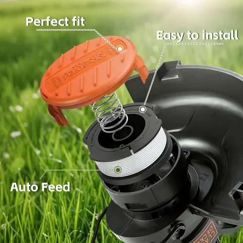 Vista 5 de AF-100 - Cuerda para malezas compatible con Black & Decker, AF-100 de 0.065 pulgadas, repuesto de cuerda de alimentación automática de 360 pies