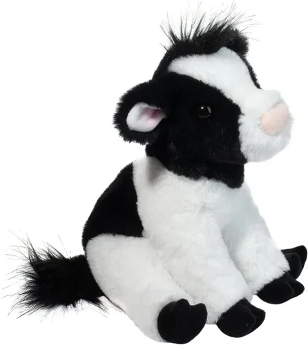 Vista 2 de Douglas Elsie - Animal de peluche suave de vaca blanca y negra, 9 pulgadas de largo