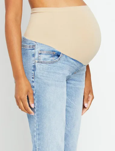Vista 3 de Motherhood Maternity Womens Indigo Blue Stretch Secret Fit Belly Straight Jean
