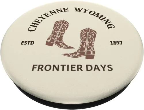 Vista 2 de Frontier Days Western Rodeo Cheyenne Wyoming Botas vaqueras PopSockets intercambiables PopGrip