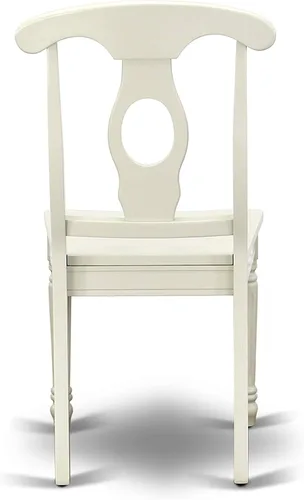 Vista 11 de East West Furniture AVKE5-LWH-W - Juego de muebles de comedor de 5 piezas, incluye una mesa de cocina ovalada con hojas de mariposa y 4 sillas