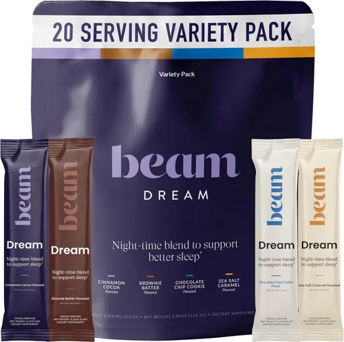 Vista 14 de Beam Dream Polvo para Dormir, L-Teanina, Apigenina, Reishi y Magnesio, Ayuda Natural para Dormir Certificada por Terceros & Suplemento