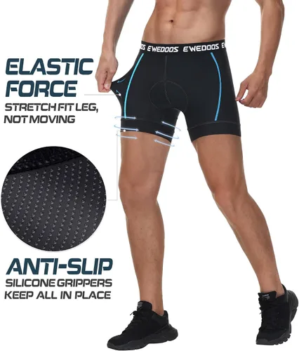 Vista 6 de Ewedoos Cycling Shorts Upgraded 4D Padded Bike Shorts with Pockets Mountain Bike Shorts Biking Bicycle Shorts for Men