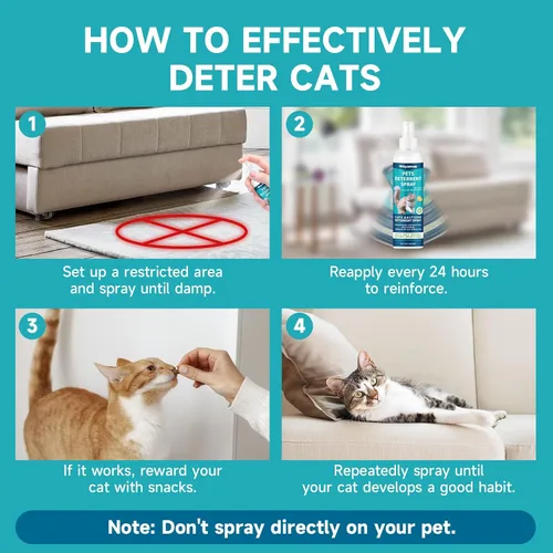 Vista 8 de Woyamay Spray disuasorio para gatos, disuasorio de arañazos para muebles, repelente de gatos para mantener alejados a los gatos, aerosol repelente
