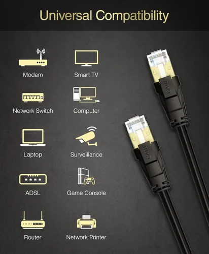 Vista 3 de BlueRigger Cable Ethernet CAT 8 para exteriores, 25 pies