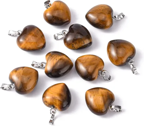 Vista 20 de LiQunSweet 10 piezas de eslabones de piedras preciosas de cristal de amatista natural, enlaces envueltos en alambre con alambres de latón dorado