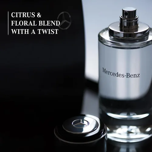 Vista 3 de Mercedes Benz para hombres – Colonia de larga duración para hombres – Notas de bergamota, limón y cedro – Eau de Toilette de uso diario en botella
