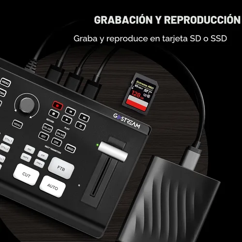 Vista 9 de Osee GoStream Duet - Mezclador de video para transmisión en vivo de múltiples cámaras SDI y HDMI