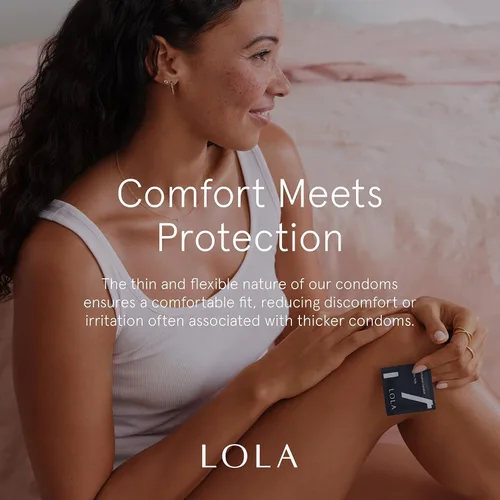 Vista 6 de LOLA - Condones ultradelgados de látex regulares - Condones ultradelgados con lubricante a base de silicona para piel sensible, lubricados con látex