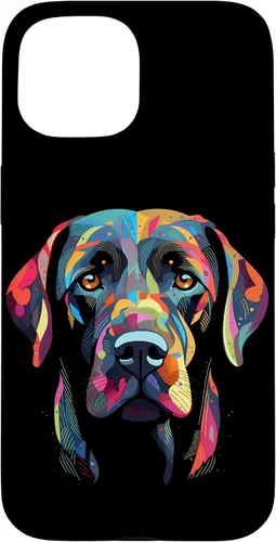 Vista 6 de Labrador Retriever - Carcasa para iPhone 17, diseño de cara de perro, color negro
