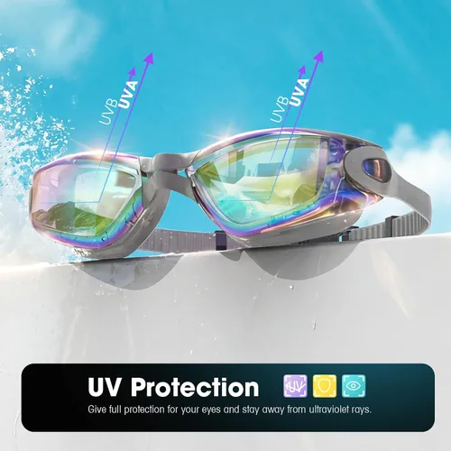 Vista 7 de Gafas de natación Braylin, paquete de 2 gafas de natación, antivaho, sin fugas para adultos, hombres, mujeres y jóvenes