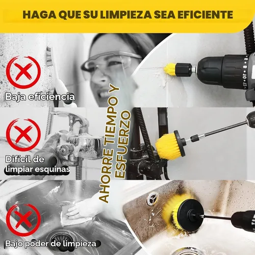 Vista 6 de Holikme - Juego de 8 cepillos para taladrar con extensión para limpieza del hogar Nylon Fibers, Power Scrubber Attachments for Tile, Tub, Shower