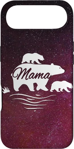 Vista 27 de Mama Bear with 2 Cubs Space Stars Galaxy Mama Bear Case for iPhone 17