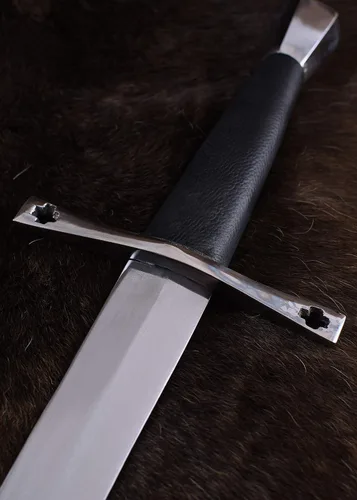 Vista 4 de Battle-Merchant Medieval Arming Sword – One-Handed Knight Sword, Carbon Steel Blade for LARP & Display