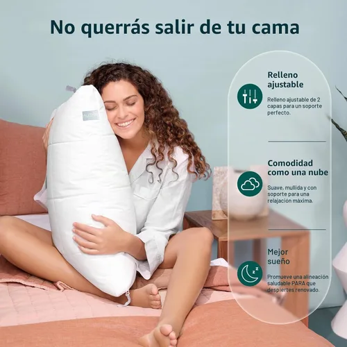 Vista 9 de Nuzzle - Almohada de enfriamiento ajustable para dormir de lado, almohada de cama de tamaño estándar de lujo colección hotel - Mejor almohada