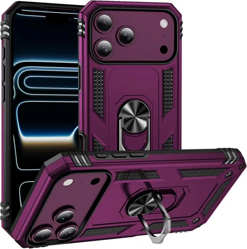 Vista 12 de Korecase Compatible con iPhone 11 Funda resistente de 2 capas cuerpo completo a prueba de golpes con soporte de anillo metálico negro