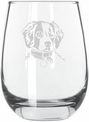 Vista 573 de Shar Pei (chino) - Vaso de vino sin tallo grabado para perro, 15.25 onzas