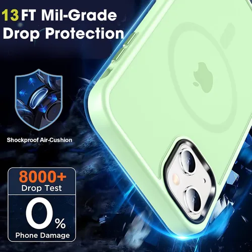Vista 134 de MOCCA - Funda magnética resistente para iPhone XR de 6.1 pulgadas, compatible con MagSafe, funda con protección contra caídas de grado militar