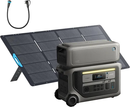Vista 11 de Anker SOLIX Estación de energía portátil F3000 con 2 paneles solares de 400 W, 3,072 Wh, recarga de 6,000 W, ampliable a 24 kWh, generadores solares