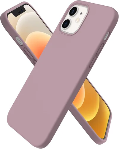 Vista 14 de ORNARTO - Funda para iPhone 12/12 Pro, silicona líquida delgada, color negro 3-Layer Full Covered Soft Gel Rubber, Non-Slip Grip Shockproof