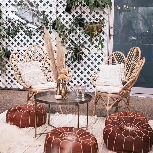 Vista 9 de MARRAKESH STYLE Increíble y hermoso, pufs originales de cuero marroquí, puf de cuero natural, regalos para el hogar, regalos de boda, sin relleno