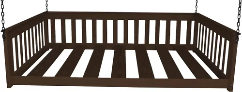 Vista 24 de Pine Twin Mission - Sofá cama colgante con cadena, color negro