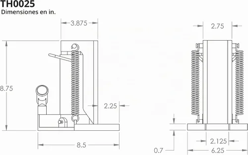 Vista 9 de TEMCo Gato Hidráulico para Contenedor/Máquina (2.5 Ton - 5 Ton) Capacidad de Elevación TH0025