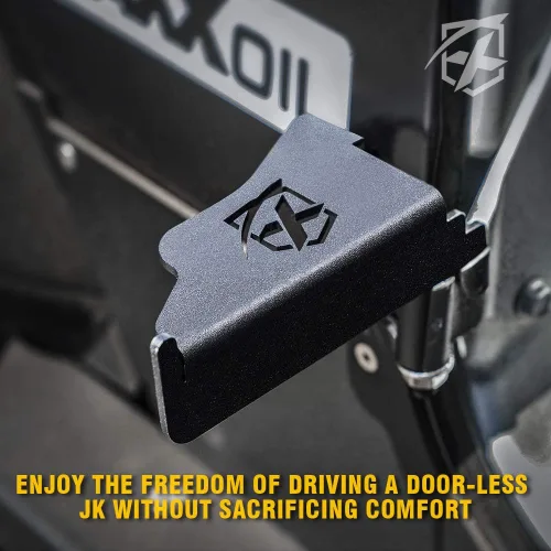 Vista 2 de Xprite Estriberas Desmontables para Puerta Compatibles con Jeep Wrangler JK JKU 2007-2018, Pedales de Descanso Montados en Bisagra de Puerta